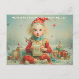 Merry Christmas from Your North Pole Elf | Cute Feiertagspostkarte