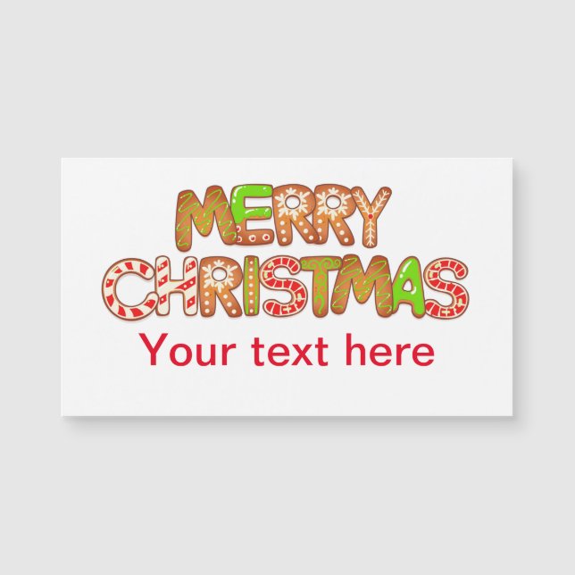 Merry Christmas Fun Text Wörter Custom Text Card Magnetkarte (Vorderseite)