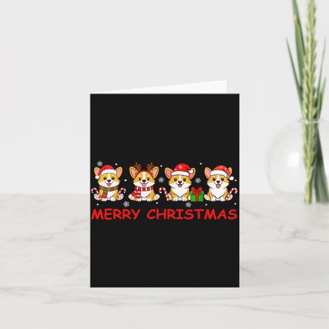 Merry Christmas Funny Corgi Xmas Cute Dogs Lovers  Karte (Vorderseite)