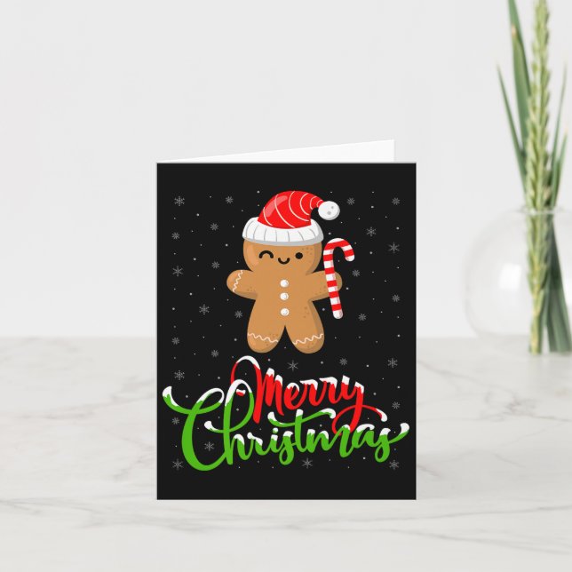 Merry Christmas Funny Gingerbread Cookie Baking Ch Karte (Vorderseite)