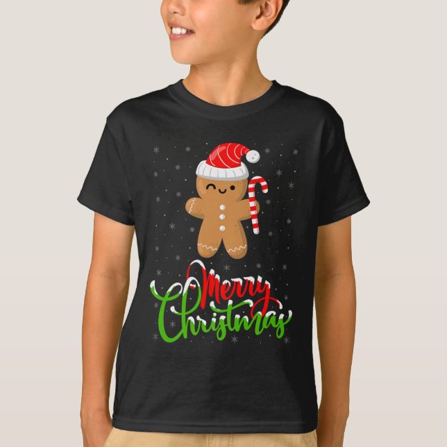 Merry Christmas Funny Gingerbread Cookie Baking Ch T-Shirt (Vorderseite)