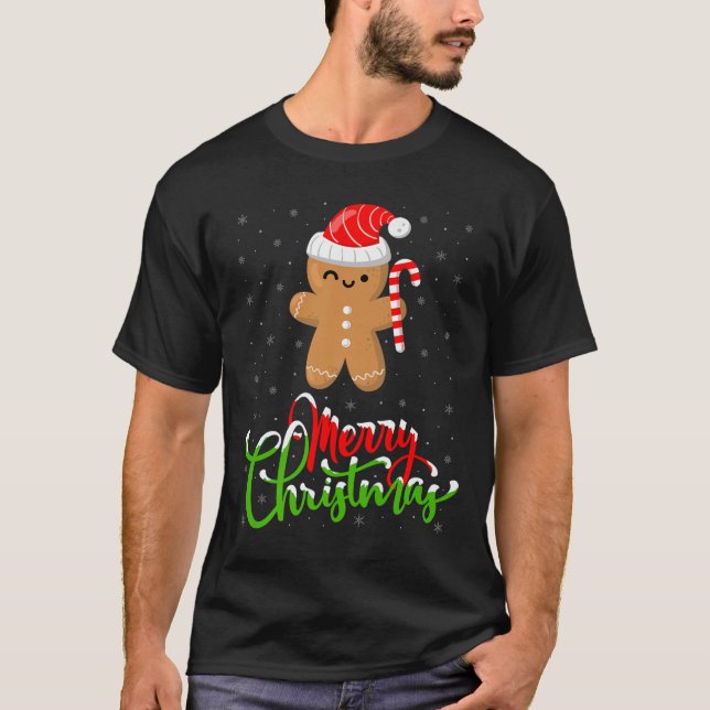Merry Christmas Funny Gingerbread Cookie Baking Ch T-Shirt (Vorderseite)