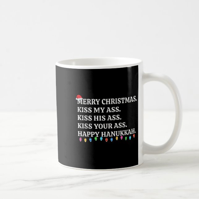 Merry Christmas Funny Kiss My Xmas Men &amp; Women Kaffeetasse (Rechts)