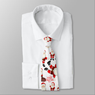 "Merry Christmas" Funny Santa Art Pattern Tie Krawatte