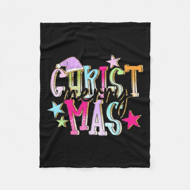 Merry Christmas Funny Santa Squad Pajamas Xmas Hol Fleecedecke (Vorderseite)