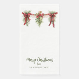Merry Christmas Garland Paper Guest Towels Serviette