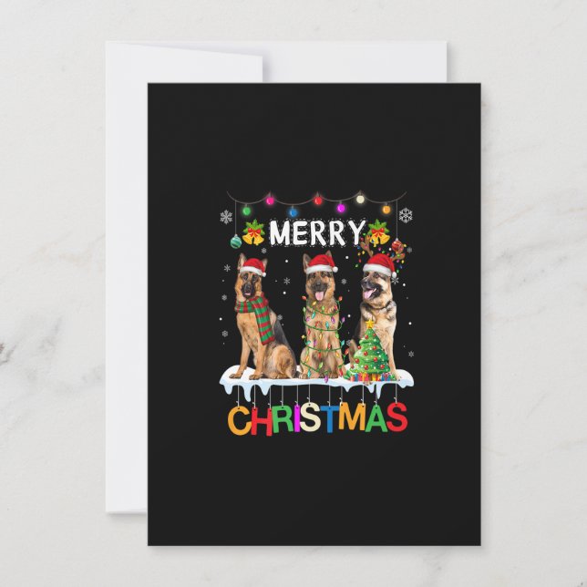 Merry Christmas German Shepherd Santa Christmas Tr Einladung (Vorderseite)