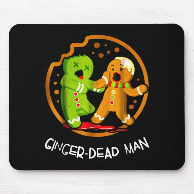 Merry Christmas Ginger-dead Man Cookie Zombie Xmas Mousepad (Vorne)