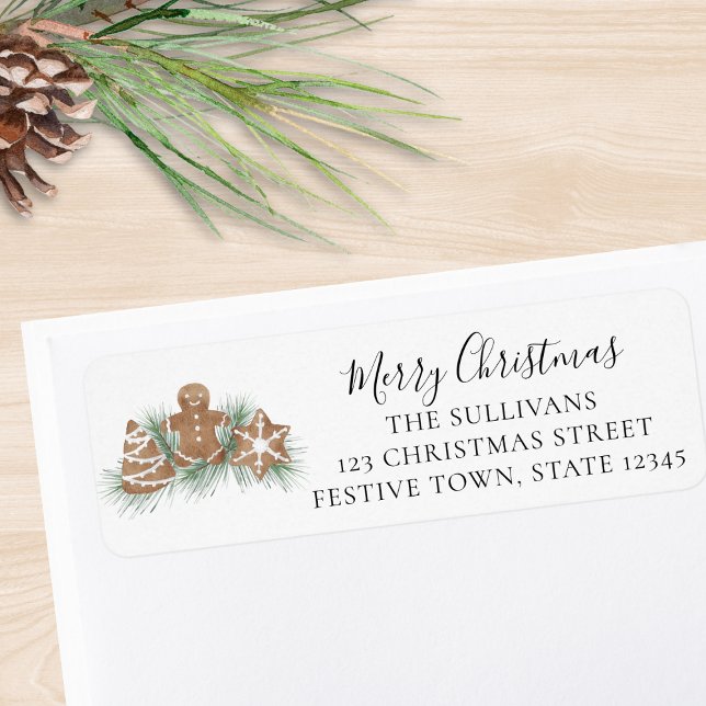 Merry Christmas Gingerbread Cookies Return Address (Von Creator hochgeladen)