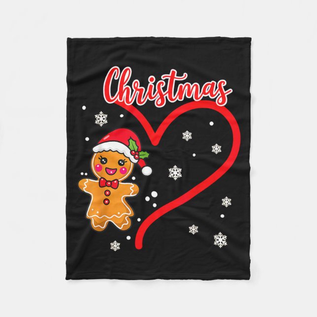 Merry Christmas Gingerbread Couple Christmas  Fleecedecke (Vorderseite)