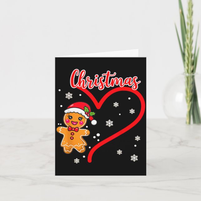 Merry Christmas Gingerbread Couple Christmas  Karte (Vorderseite)