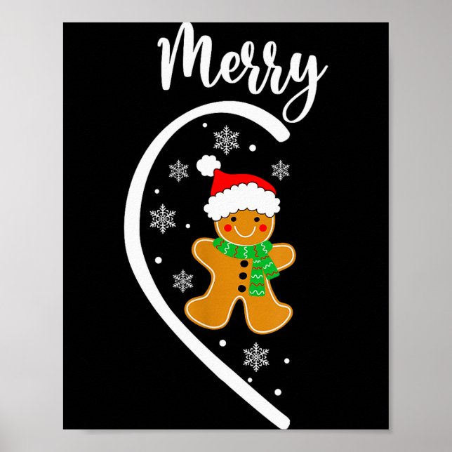 Merry Christmas Gingerbread Couple Christmas Pajam Poster (Vorne)
