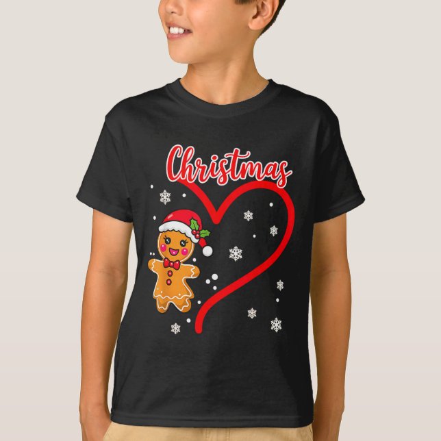 Merry Christmas Gingerbread Couple Christmas  T-Shirt (Vorderseite)