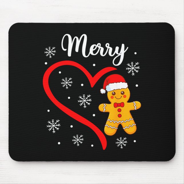 Merry Christmas Gingerbread Family Couples Xmas Pa Mousepad (Vorne)