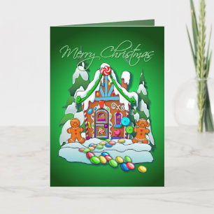 MERRY CHRISTMAS GINGERBREAD HOTEL by SHARON SHARPE Feiertagskarte