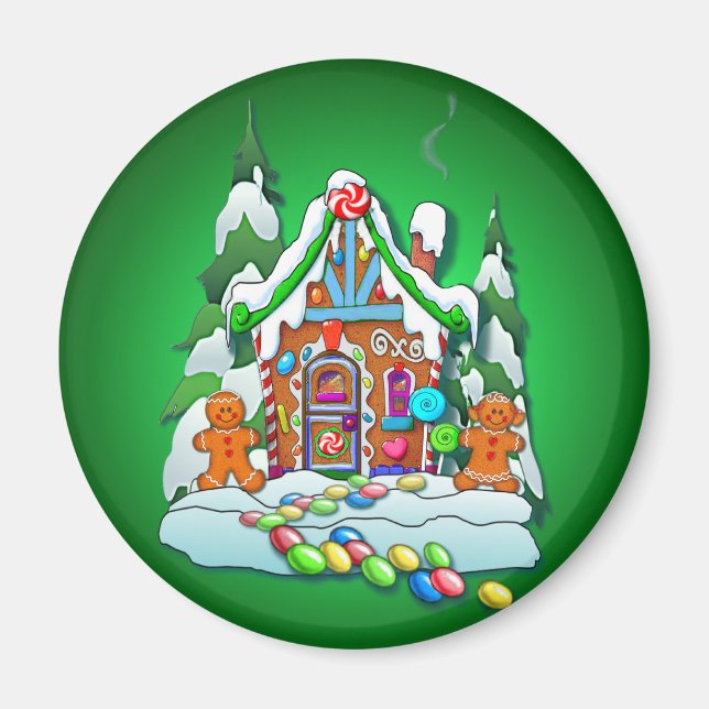 MERRY CHRISTMAS GINGERBREAD HOTEL by SHARON SHARPE Magnet (Vorne)