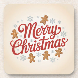  Merry Christmas Gingerbread Men Snowflakes Coaste Getränkeuntersetzer