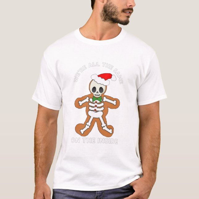 Merry Christmas Gingerbread Skeleton Xmas Cookies T-Shirt (Vorderseite)