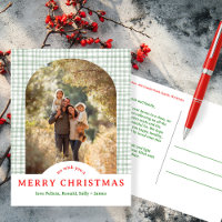 MERRY CHRISTMAS Gingham Holiday CUSTOM Arch FOTO