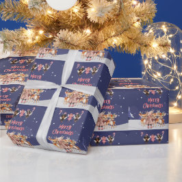 Merry Christmas Girl Reindeer Candy Cane Fairies Geschenkpapier