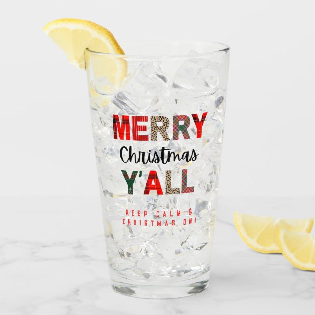 Merry Christmas Glas (Vorderseite Ice)