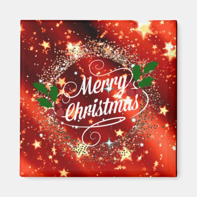 Merry Christmas, Glitter und Sparkle Magnet (Vorne)