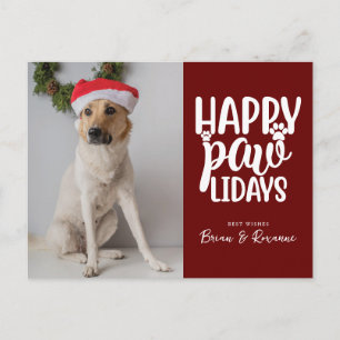 MERRY CHRISTMAS Glückliche Paw-lidays Feiertagspostkarte