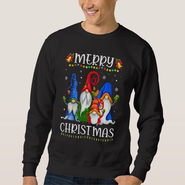 Merry Christmas  Gnomes Gnomies Xmas Lights Holida Sweatshirt (Vorderseite)