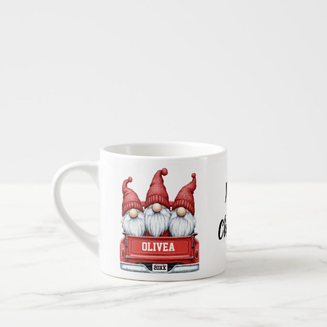 Merry Christmas Gnomes in Truck Espressotasse (Links)