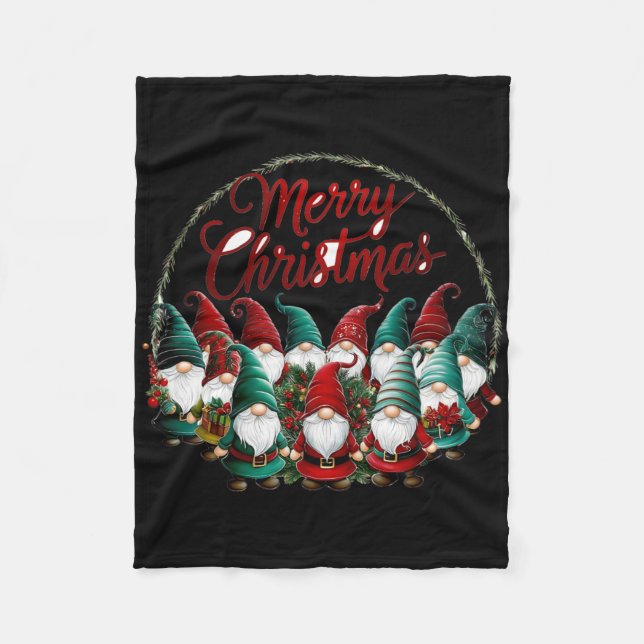 Merry Christmas Gnomes T Shirt  Fleecedecke (Vorderseite)