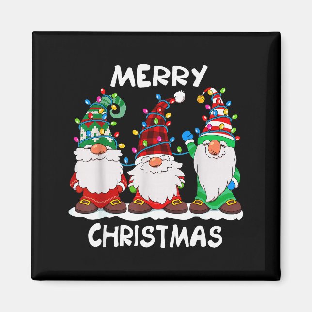 Merry Christmas Gnomes Xmas Family Men Women  Magnet (Vorne)