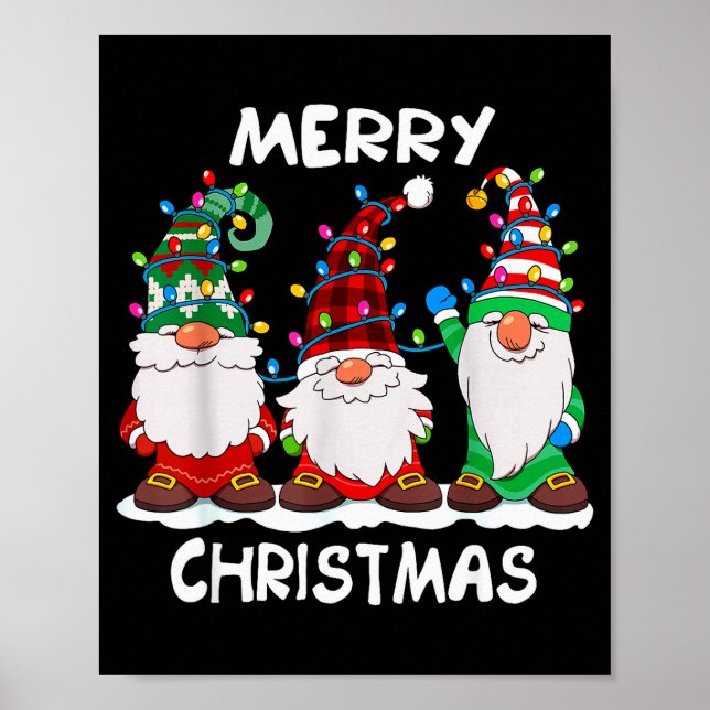 Merry Christmas Gnomes Xmas Family Men Women  Poster (Vorne)