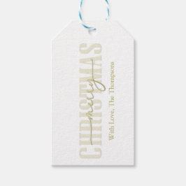 Merry Christmas Gold Calligraphy Script Geschenkanhänger