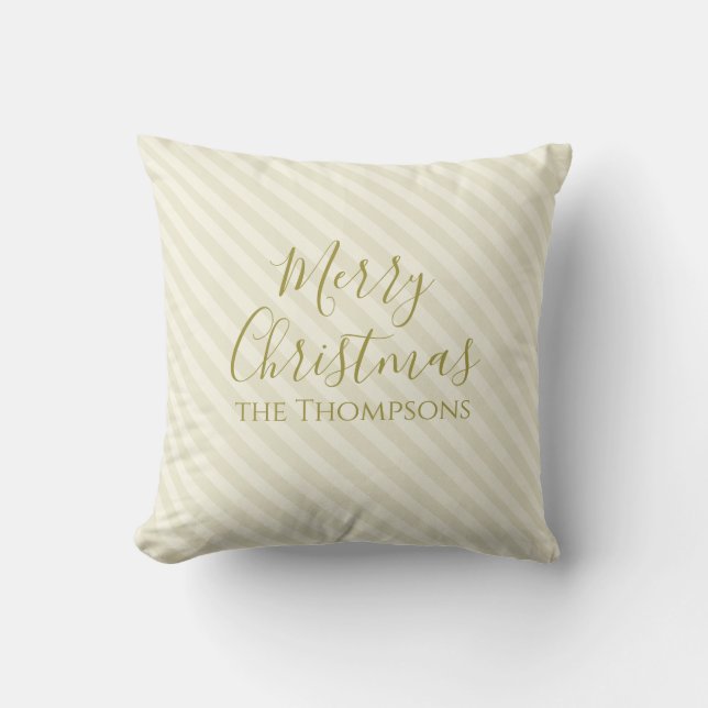 Merry Christmas Gold Calligraphy Script Kissen (Vorderseite)