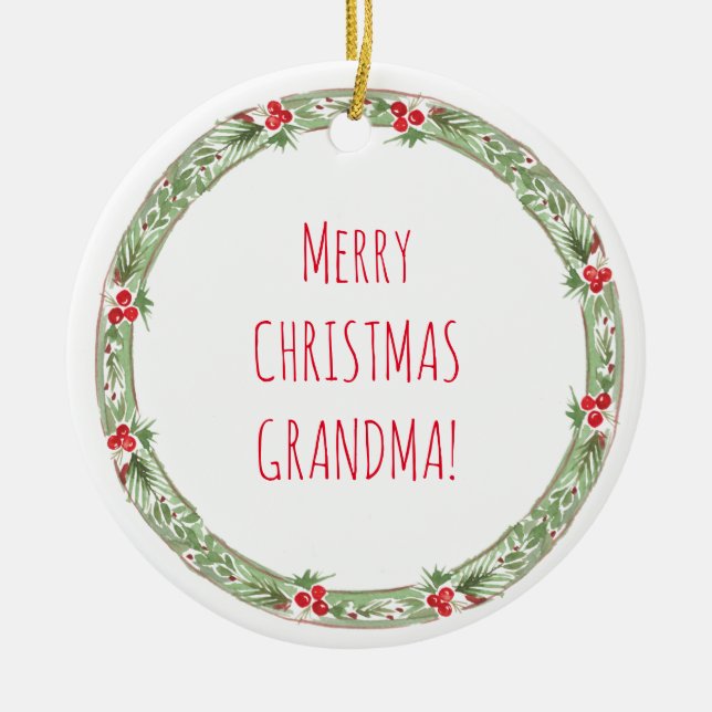 MERRY CHRISTMAS GRANDMA! Liebe Grandchild XOXO Keramik Ornament (Vorne)