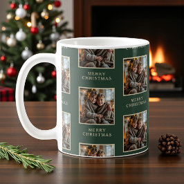 Merry Christmas Green Photo Holiday Kaffeetasse