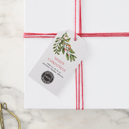 Merry Christmas Greenery Business Logo Geschenkanhänger