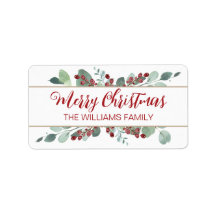 Merry Christmas Greenery CranBerries Gold Label