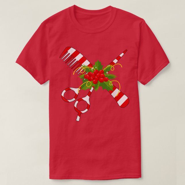 Merry Christmas Hairstyist Funny Tool Hairréstehen T-Shirt (Design vorne)