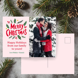 MERRY CHRISTMAS HandGezeichnet Ferienhaus CUSTOM F Postkarte