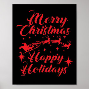 MERRY CHRISTMAS HAPPY FERIEN POSTER