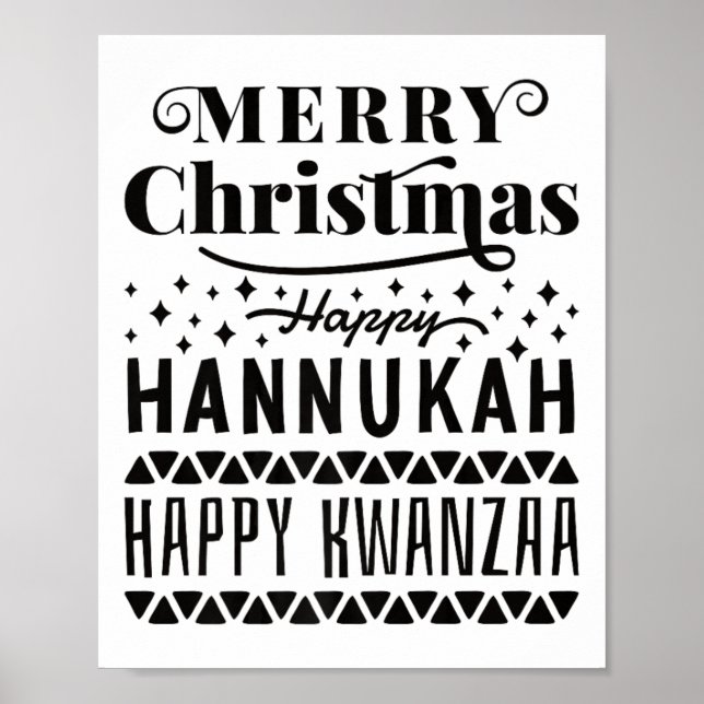 Merry Christmas Happy Hanukkah Happy Kwanzaa Poster (Vorne)