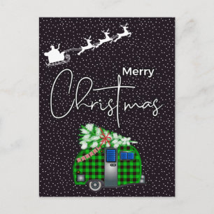 MERRY CHRISTMAS   Happy Holiday MCM Camper Postkarte