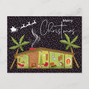 MERRY CHRISTMAS Happy Holiday Mid Century Modern Postkarte