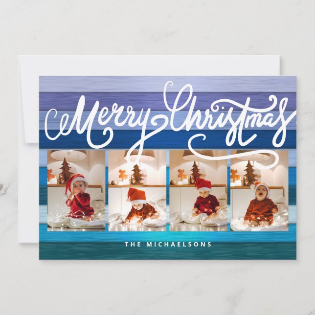 MERRY CHRISTMAS Happy Holidays Fügen Sie Ihre Foto (Vorderseite)