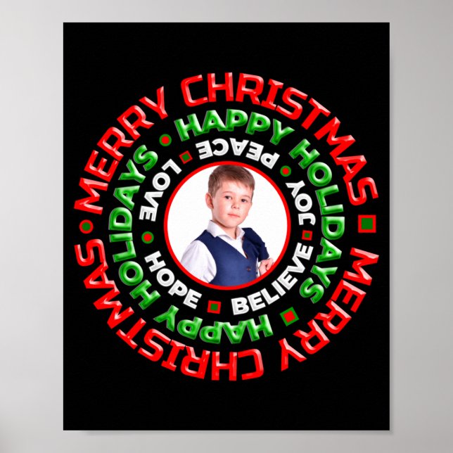 Merry Christmas Happy Holidays Photo  Poster (Vorne)