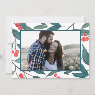 MERRY CHRISTMAS   Happy Holidays Watercolor Holly Einladung