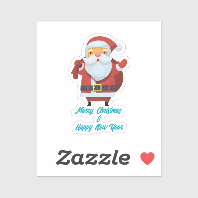 Merry Christmas & Happy New Year Aufkleber (Blatt)