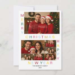 Merry Christmas Happy New Year Family Card Feiertagskarte