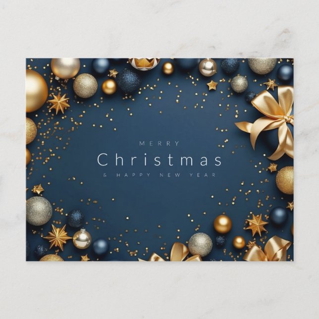 Merry Christmas & Happy New Year Feiertagspostkarte (Vorderseite)